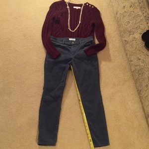LOFT cords, blue-grey straight leg jeans. SZ 8P